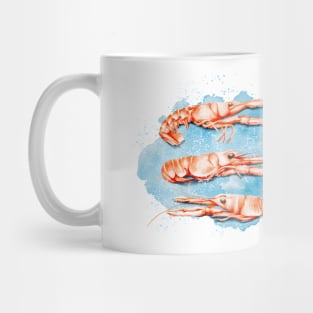 Langoustines -Watercolor food illustration Mug